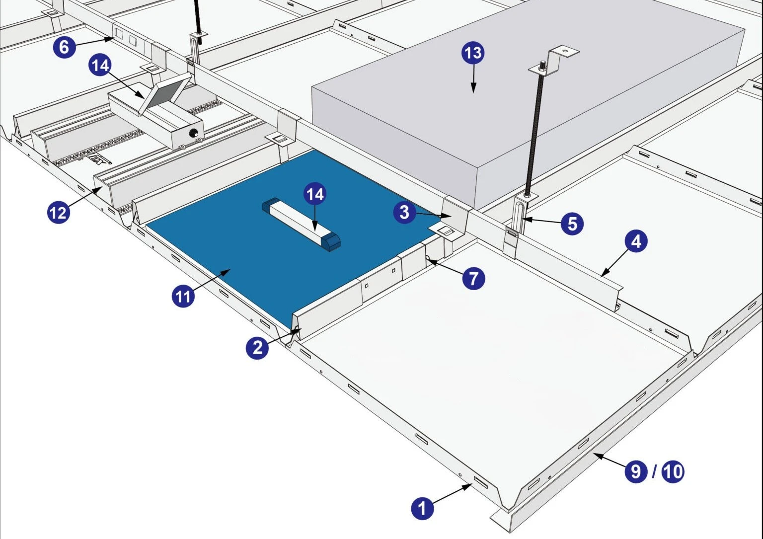 Schematic diagram of ceiling clip structure Schematic diagram of ceiling clip structure